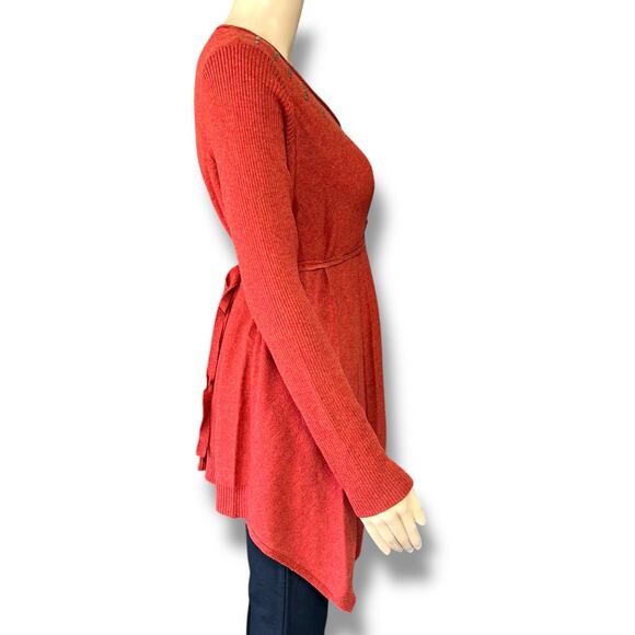 One World Womens Tunic Sweater Pullover Asymmetrical Studded Burnt Orange Medium - Picture 5 of 11